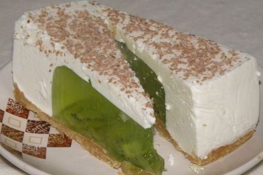 Рецепт желейно-сметанного торт с киви