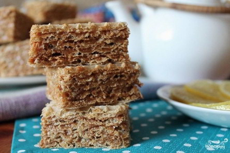 Рецепт вафельных коржей со сгущенкой