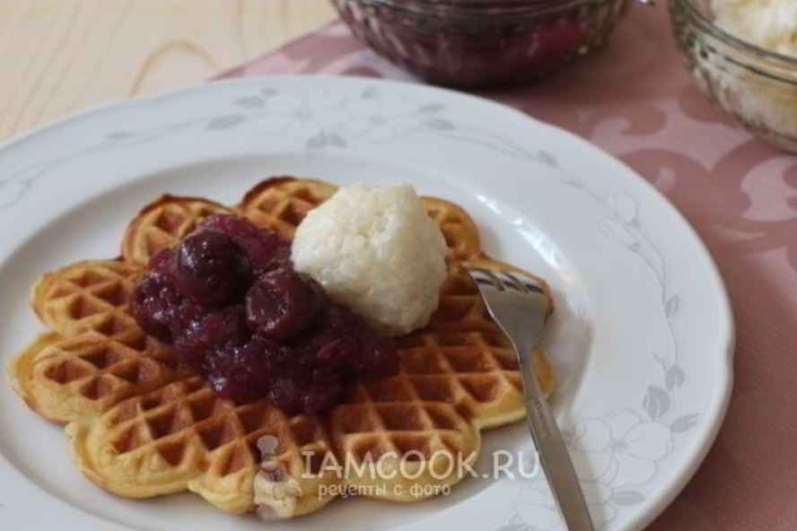 Рецепт вафель с рисовой кашей и киселем