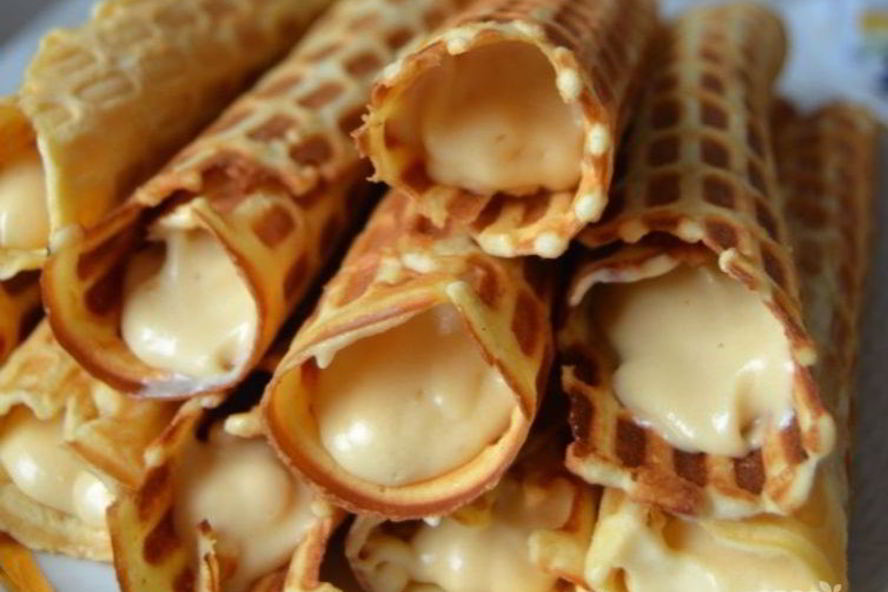 Рецепт вафель в вафельнице со сгущенкой