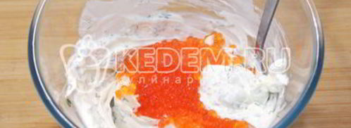 профитроли с икрой и творожной начинкой. Шаг 9