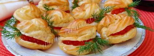 профитроли с красной икрой. Шаг 10