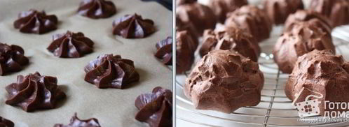 шоколадные профитроли со сливочно-шоколадным кремом. Шаг 4