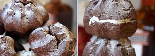 шоколадные профитроли со сливочно-шоколадным кремом. Шаг 7