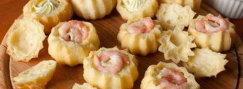 закусочные профитроли со сливочным кремом и креветками. Шаг 6