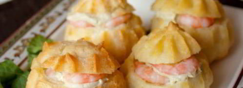 закусочные профитроли со сливочным кремом и креветками. Шаг 8