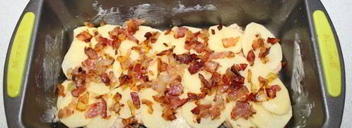 картофельная запеканка с курицей и беконом. Шаг 6