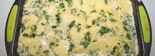 картофельная запеканка с курицей и беконом. Шаг 8