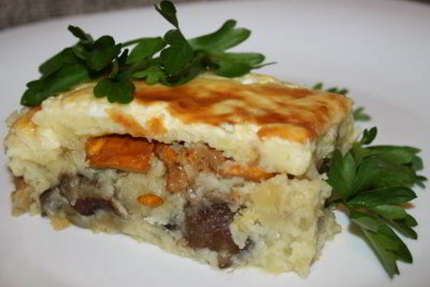 Рецепт картофельно-грибной запеканка