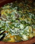 Запеканка из стручковой фасоли с грибами