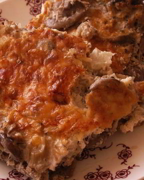 Запеканка из цветной капусты с шампиньонами и сыром