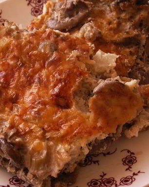 Запеканка из цветной капусты с шампиньонами и сыром