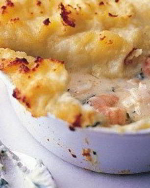 Запеканка с рыбой и картофелем