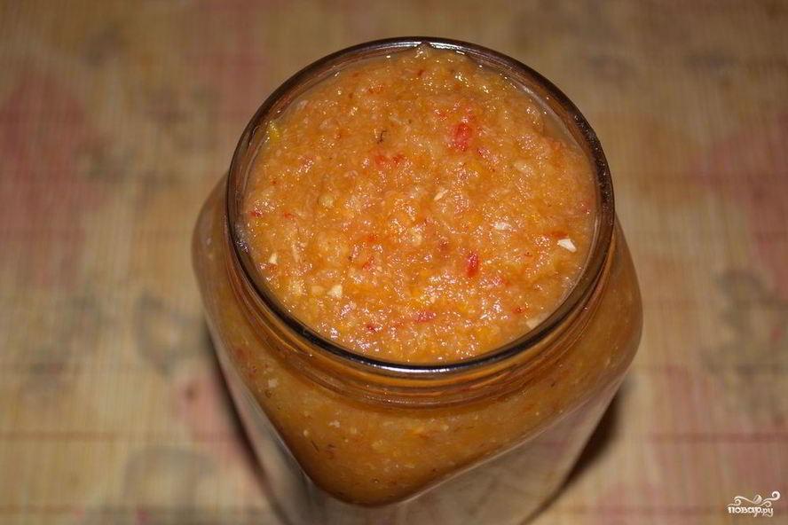 Рецепт аджики из кабачка и ябок