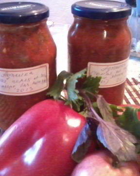 Аджика из перца с яблоком и базиликом