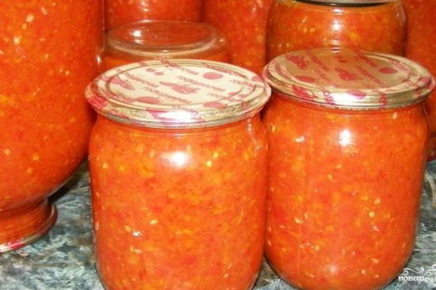 Рецепт аджики с яблоками и помидорами