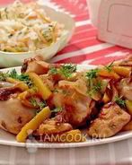 Курица в маринаде из аджики