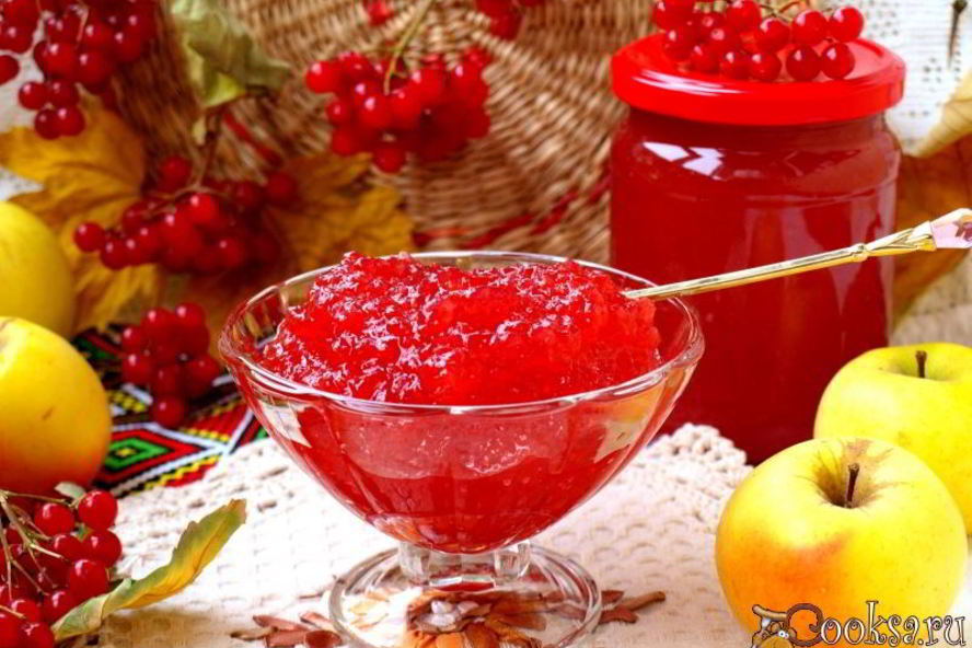 Рецепт джема из яблок и калины