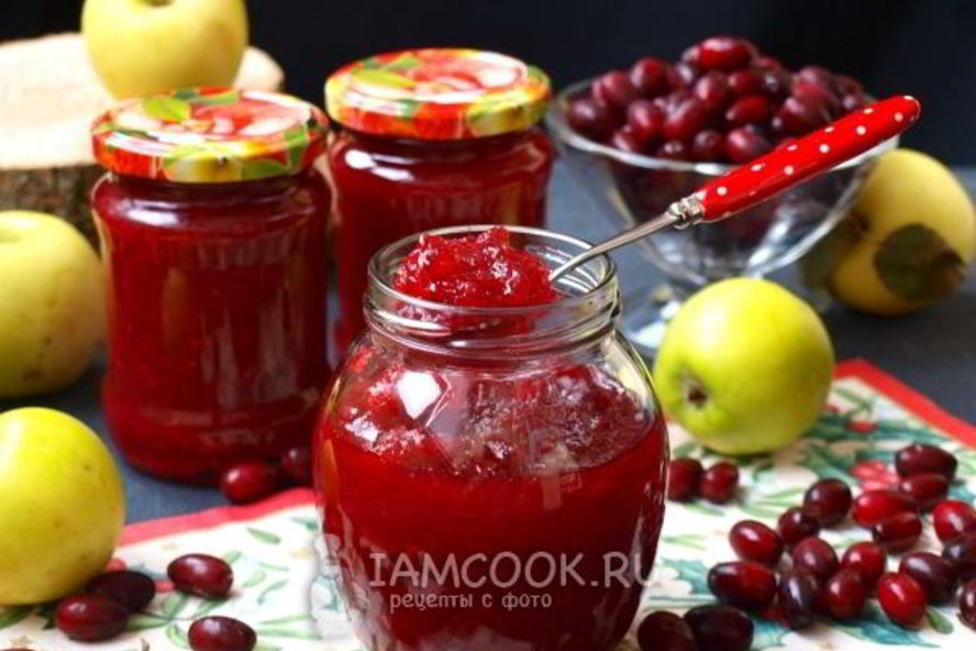 Рецепт джема из яблок и кизила