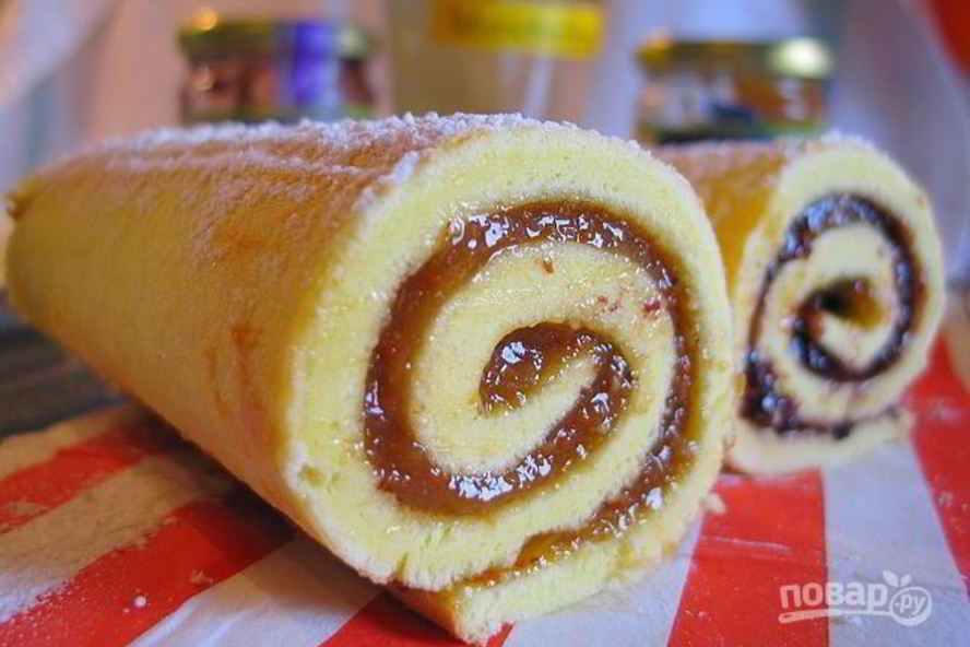 Рецепт рулета с джемом
