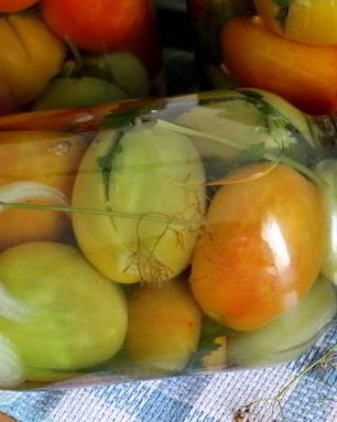 Фаршированные зеленые помидоры на зиму