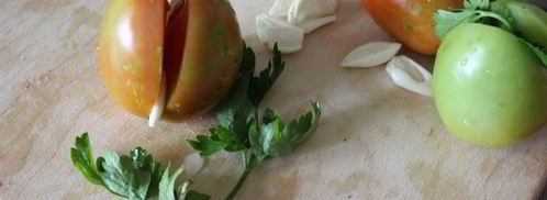 фаршированные зеленые помидоры на зиму. Шаг 2