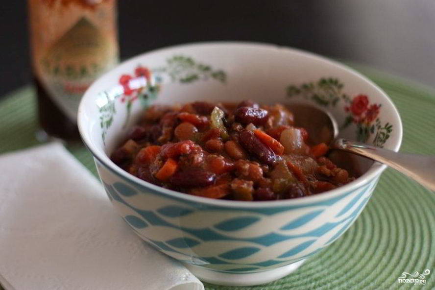 Рецепт фасоли с овощами на зиму