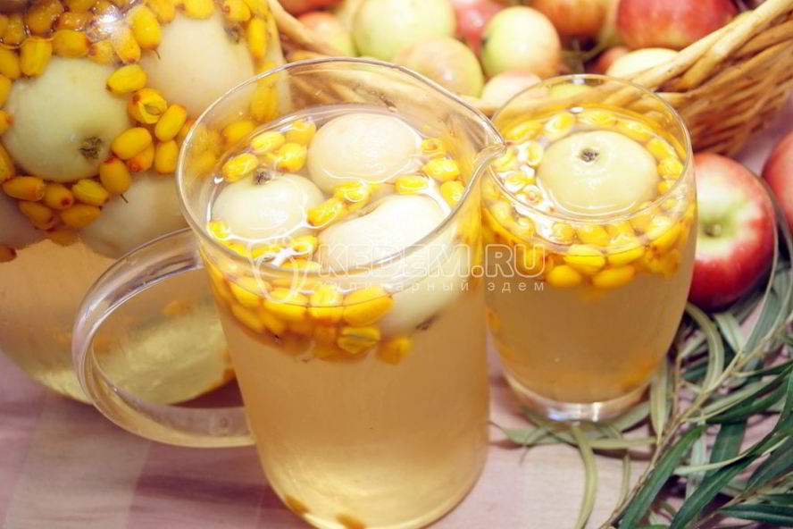 Рецепт компота иза облепих и яблока ны зиму