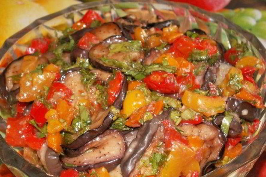 Рецепт маринованных баклажанов с овощами на закуску