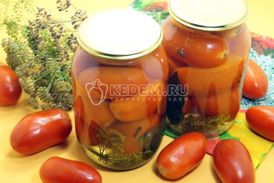 Рецепт маринованных помидоров в литровых банках на зиму