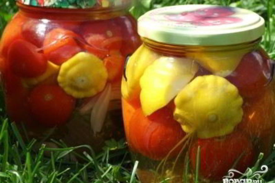 Рецепт патиссонов, маринованных с помидорами