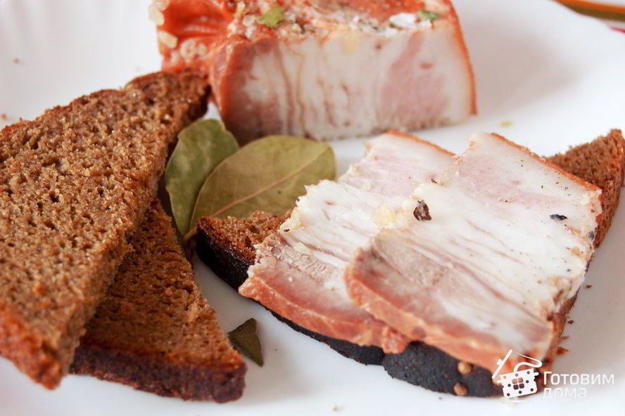 Рецепт сала в луковой шелухе