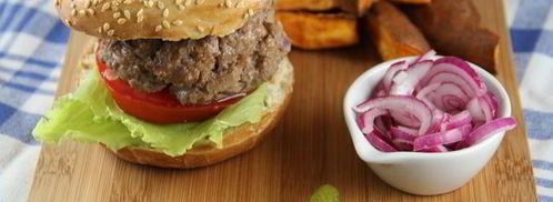 гамбургер из говядины с чипсами из сладкого картофеля. Шаг 7