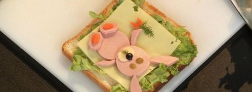 детские бутерброды львенок и зайчонок. Шаг 3