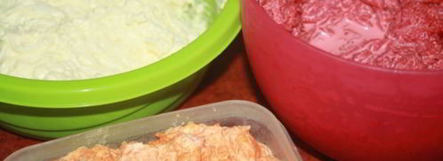 разноцветные бутерброды с сельдью. Шаг 3