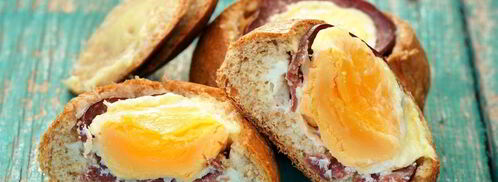 запеченные бутерброды с яйцом и ветчиной. Шаг 6