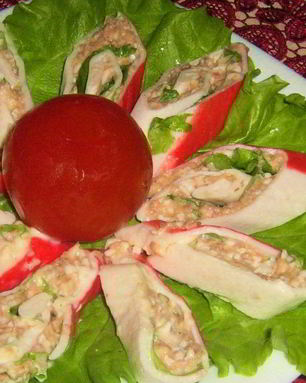 Фаршированные крабовые палочки