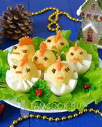 Фаршированные яйца Цыплята