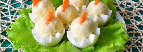 фаршированные яйца цыплята. Шаг 15