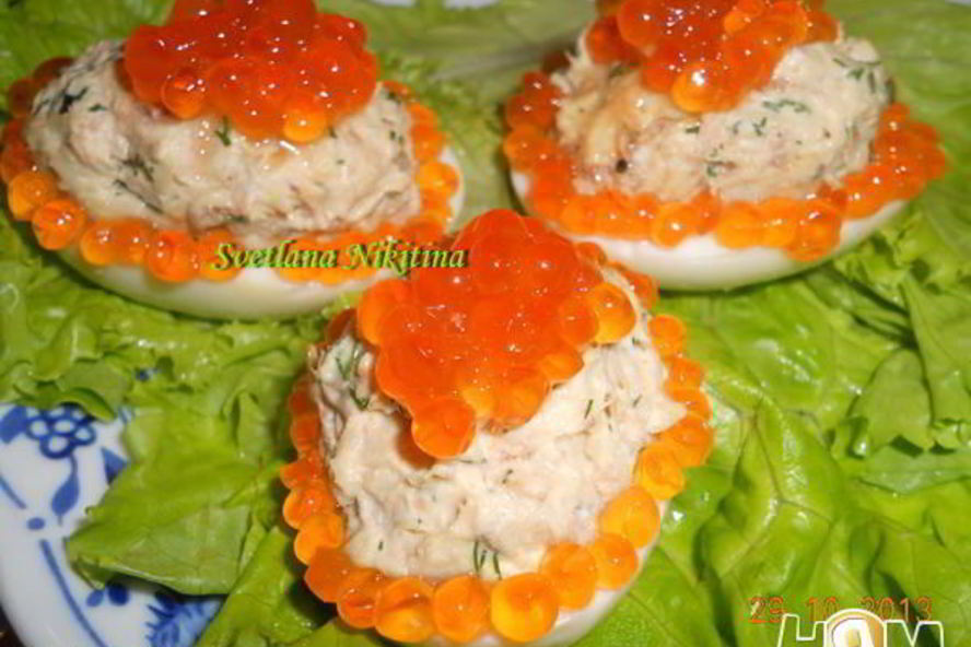 Рецепт яиц фаршированных тунцом