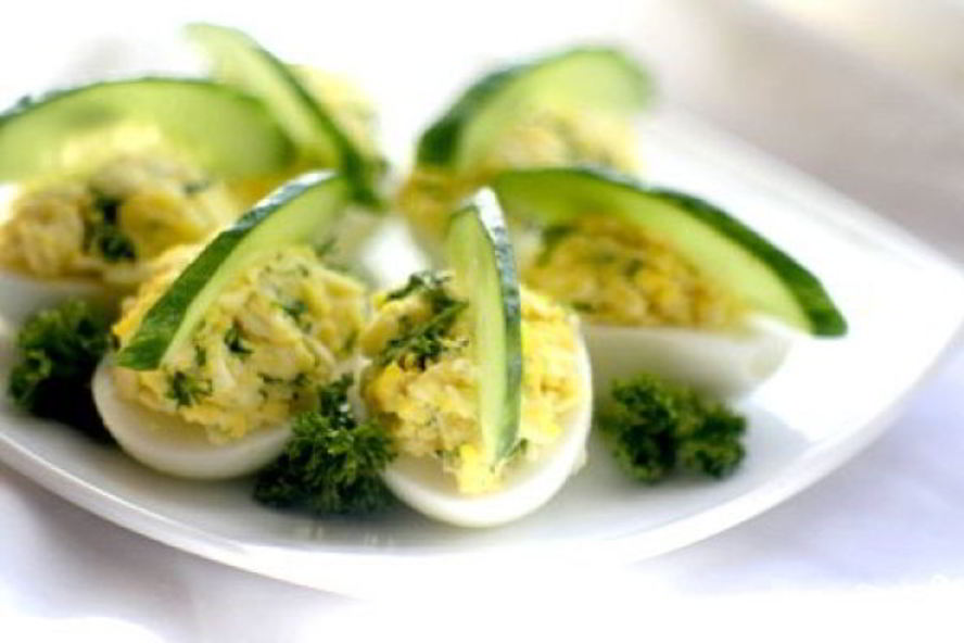 Рецепт яиц, фаршированных ветчиной