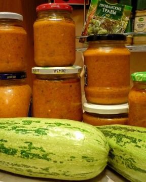 Кабачковая икра с болгарским перцем и томатной пастой