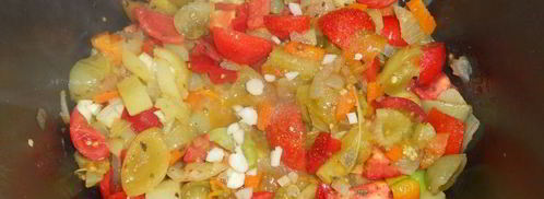 овощная икра с зелеными помидорами в мультиварке. Шаг 7