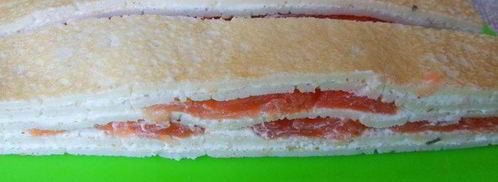 канапе с блинами и семгой. Шаг 11