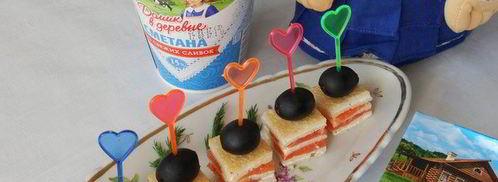 канапе с блинами и семгой. Шаг 13