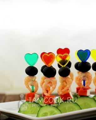 Канапе с креветками