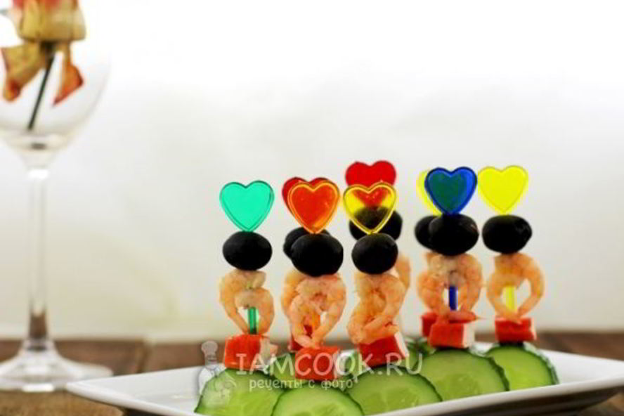 Рецепт канапе с креветками