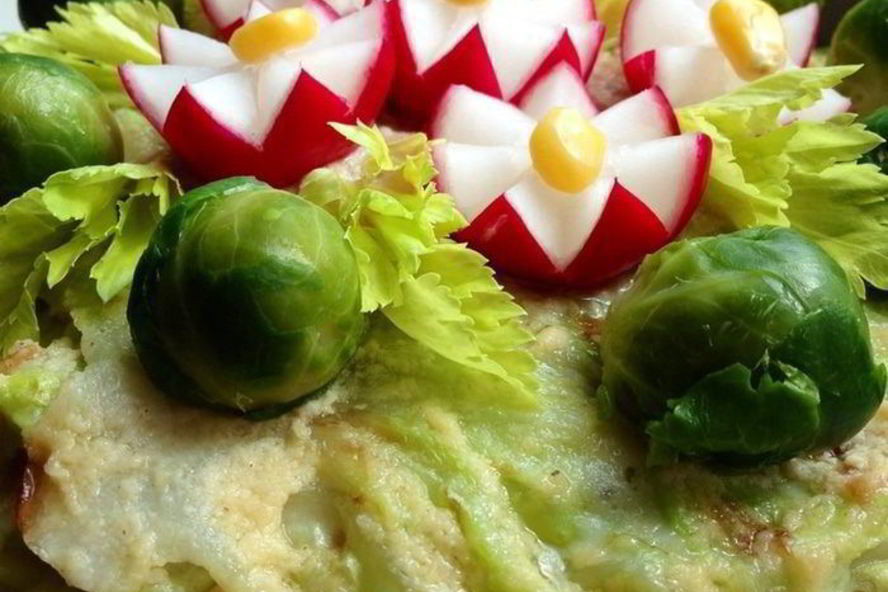 Рецепт капустного наполеона с кремом из пармезана