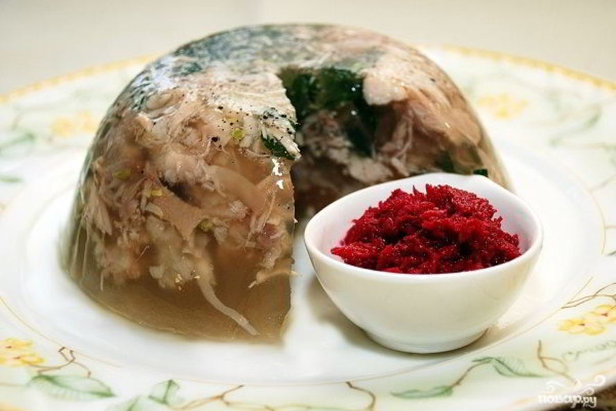 Рецепт холодца из свиных ножек и курицы