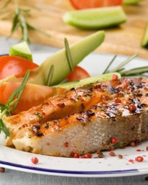 Маринованная семга гриль